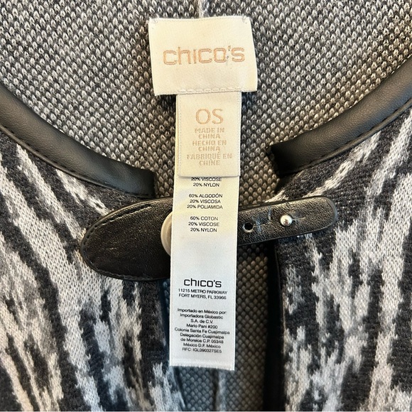 Chico’s Animal Print Knit Cape One Size - Picture 3 of 5